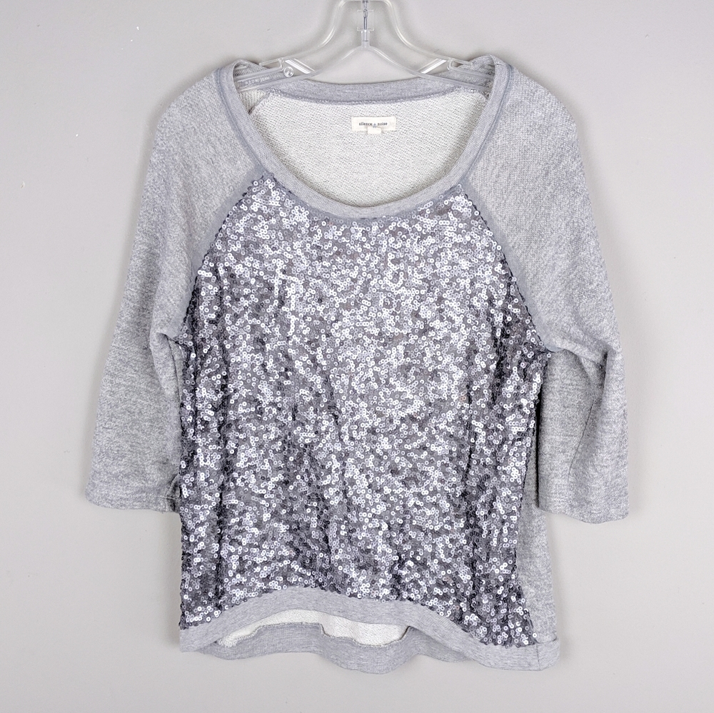 Silence + Noise | Gray Sparkly Top - E90
